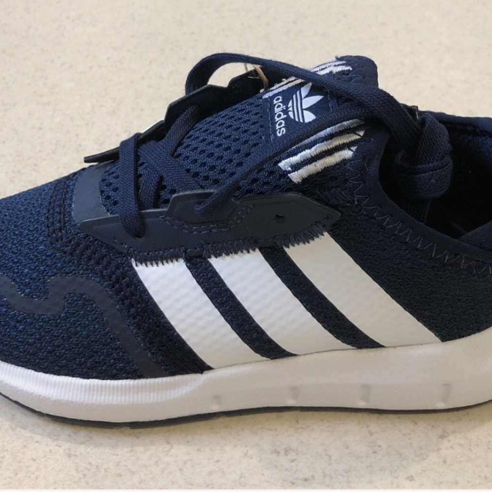 Adidas Kids Navy Blue and White Sneakers
